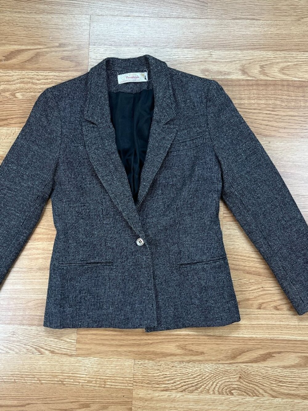 70's Young Pendleton Vintage Charcoal Gray Blazer Small